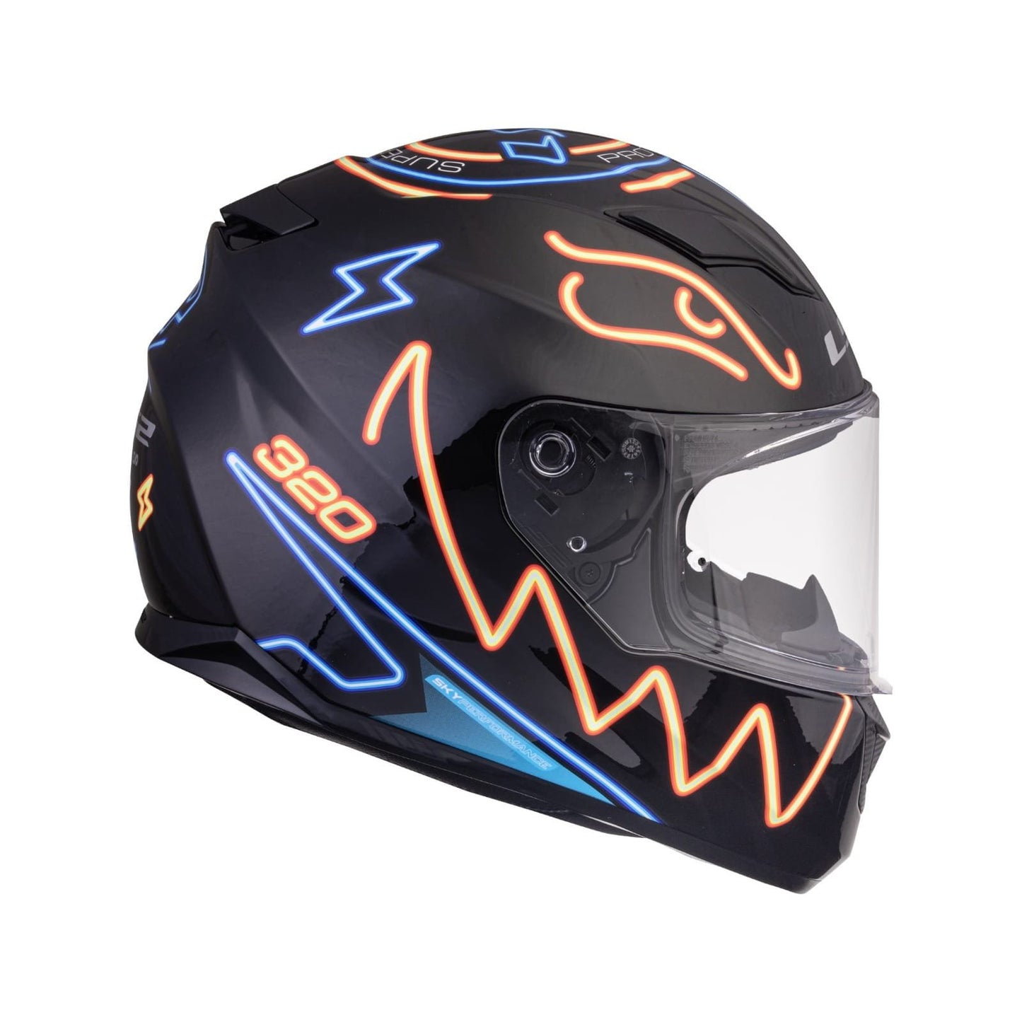 FF320 STREAM EVO NEON MATT BLACK BLUE FLUO ORANGE WITH PINLOCK