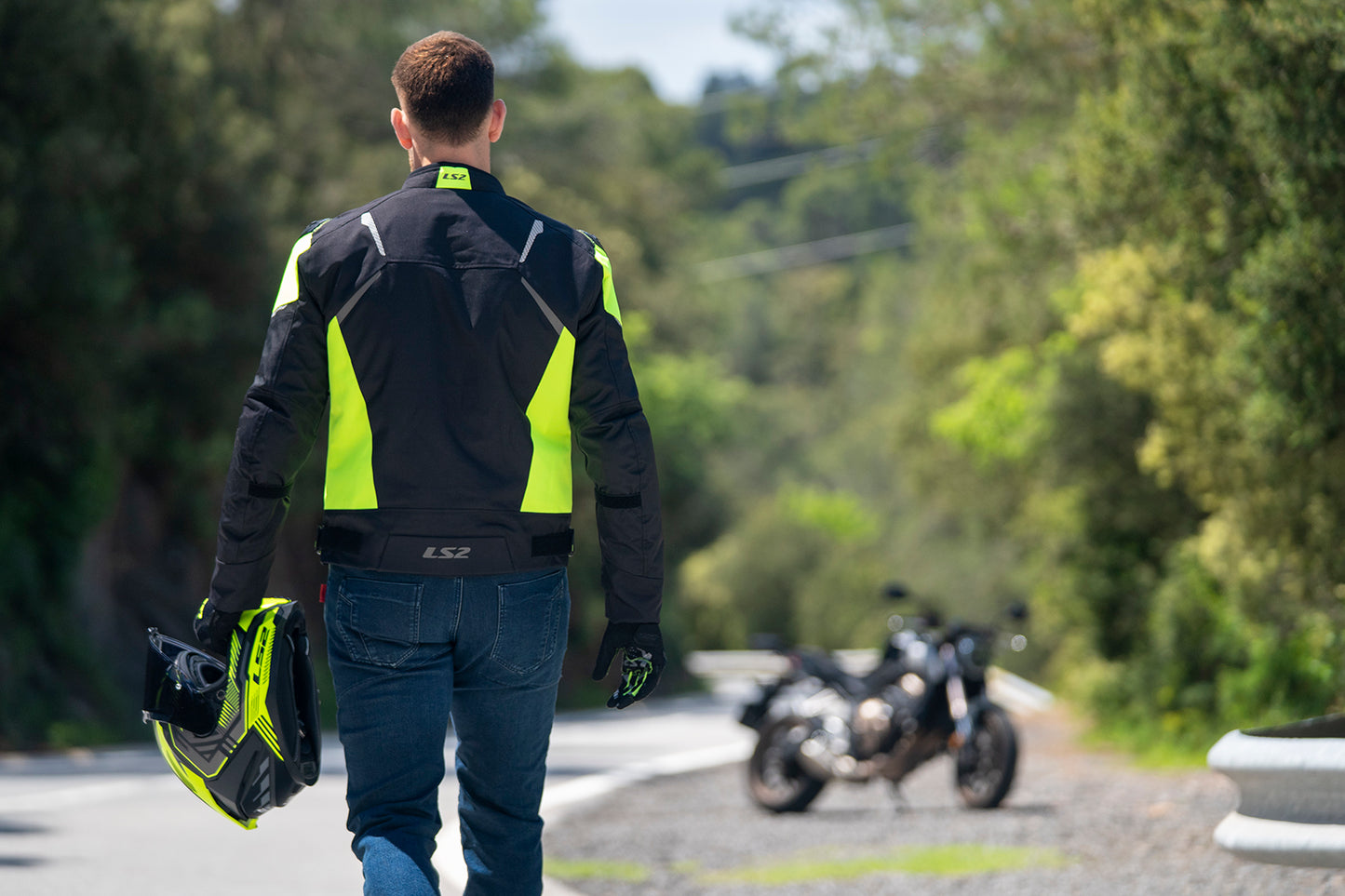 LS2 ZOOM MAN JACKET BLACK YELLOW
