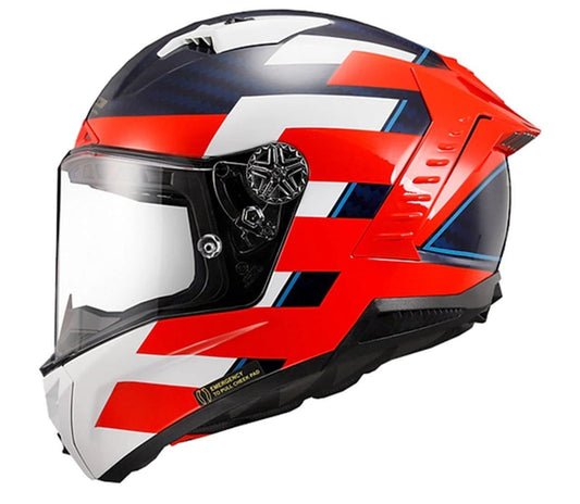 FF805 THUNDER CARBON GP ALLIANCE RED WHITE BLUE HELMET (FIM CERTIFIED)