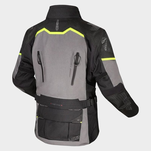 LS2 APOLLO RIDING JACKET BLACK DARK GREY H-V YELLOW
