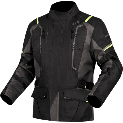 LS2 NARVIK RIDING BLACK GREY YELLOW JACKET