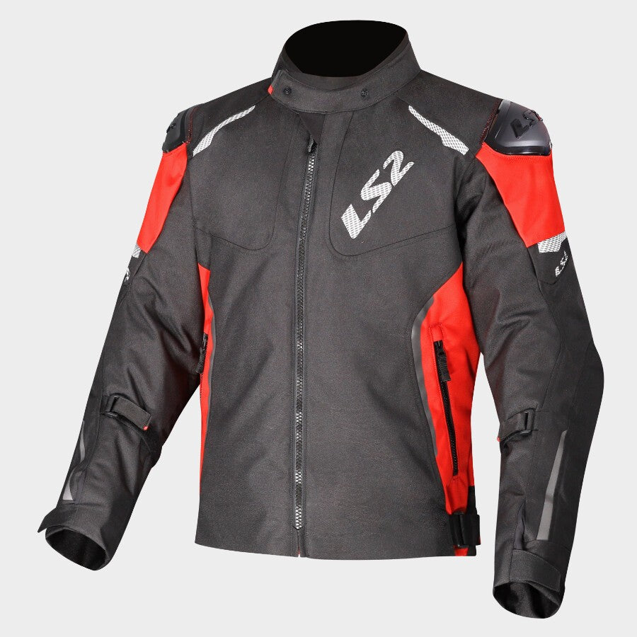 ZOOM JACKET - BLACK RED - CE CLASS A CERTIFIED – ls2helmetsindia