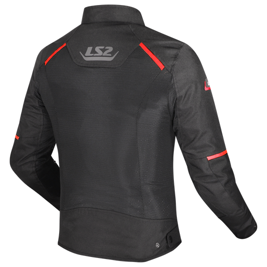 LS2 JACKET BREEZE MAN BLACK RED - CE CLASS A CERTIFIED JACKET
