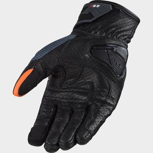LS2 AIR RAPTOR RIDING GLOVES DARK BLUE HI VIZ ORANGE