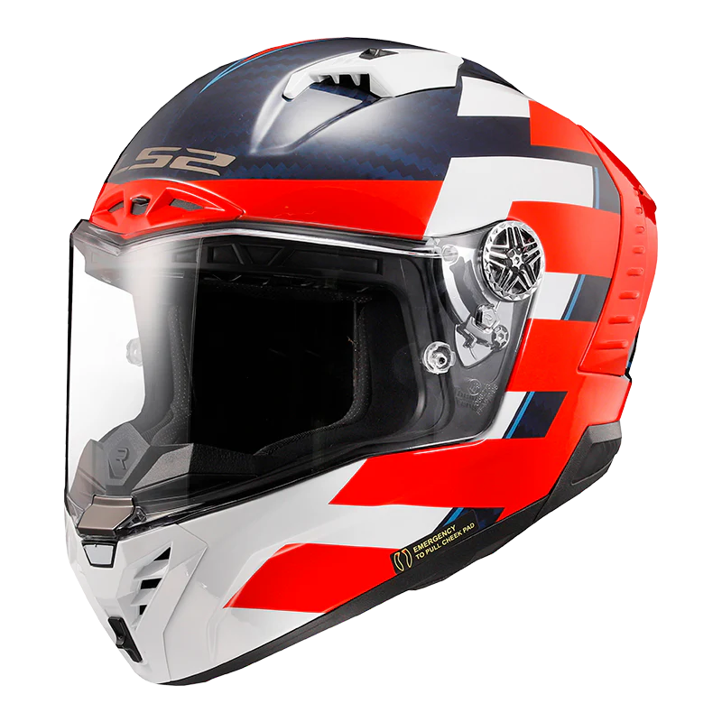 FF805 THUNDER CARBON GP ALLIANCE RED WHITE BLUE HELMET (FIM CERTIFIED)