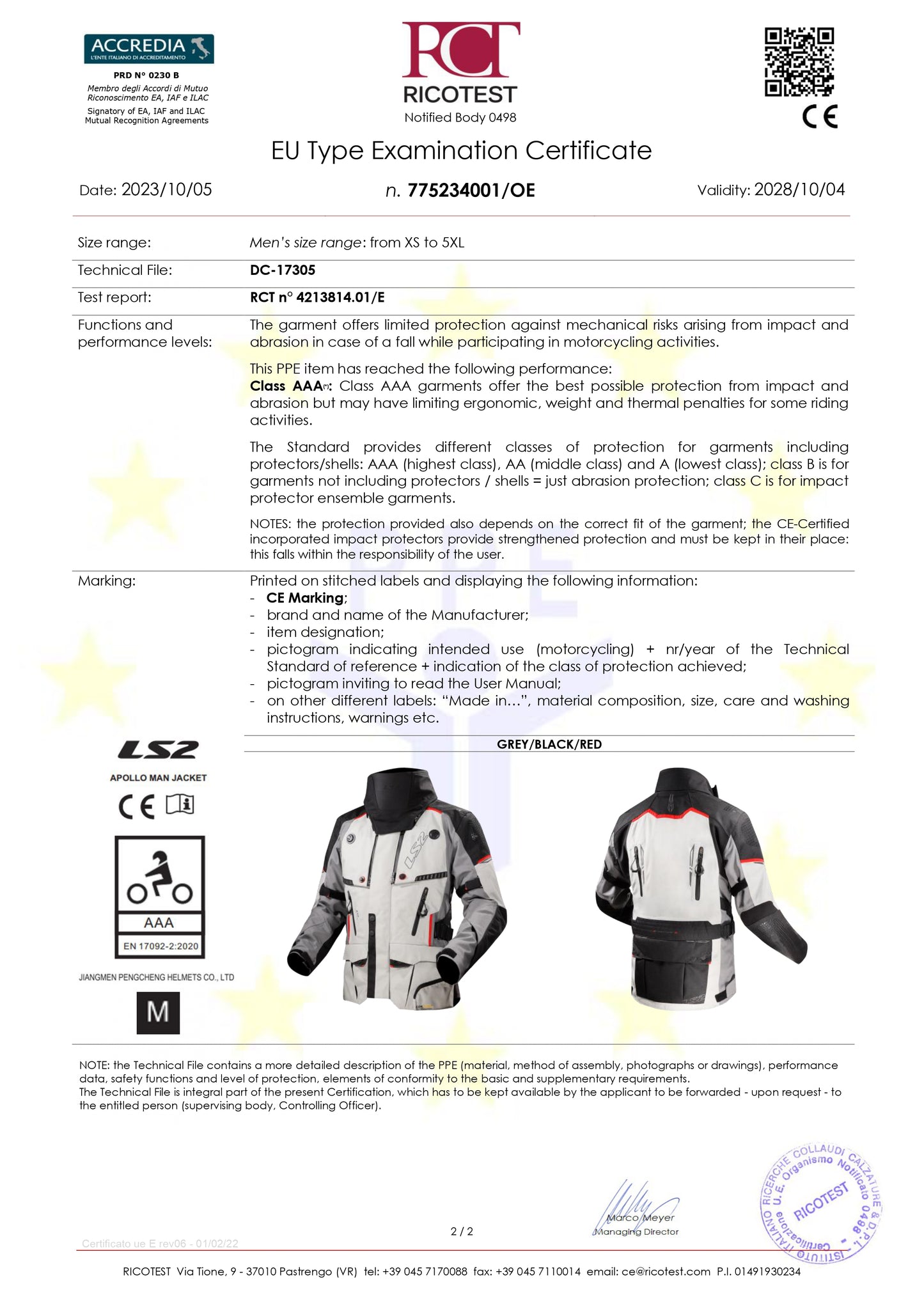 APOLLO JACKET - BLACK DARK GREY H-V YELLOW - CE CLASS AAA CERTIFIED