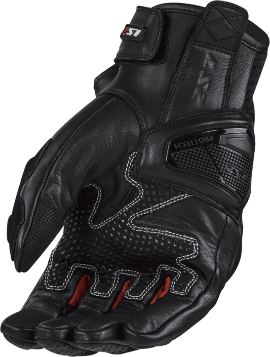 LS2 SPARK II LEATHER GLOVES BLACK RED