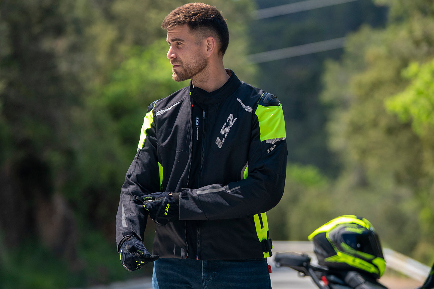 LS2 ZOOM MAN JACKET BLACK YELLOW