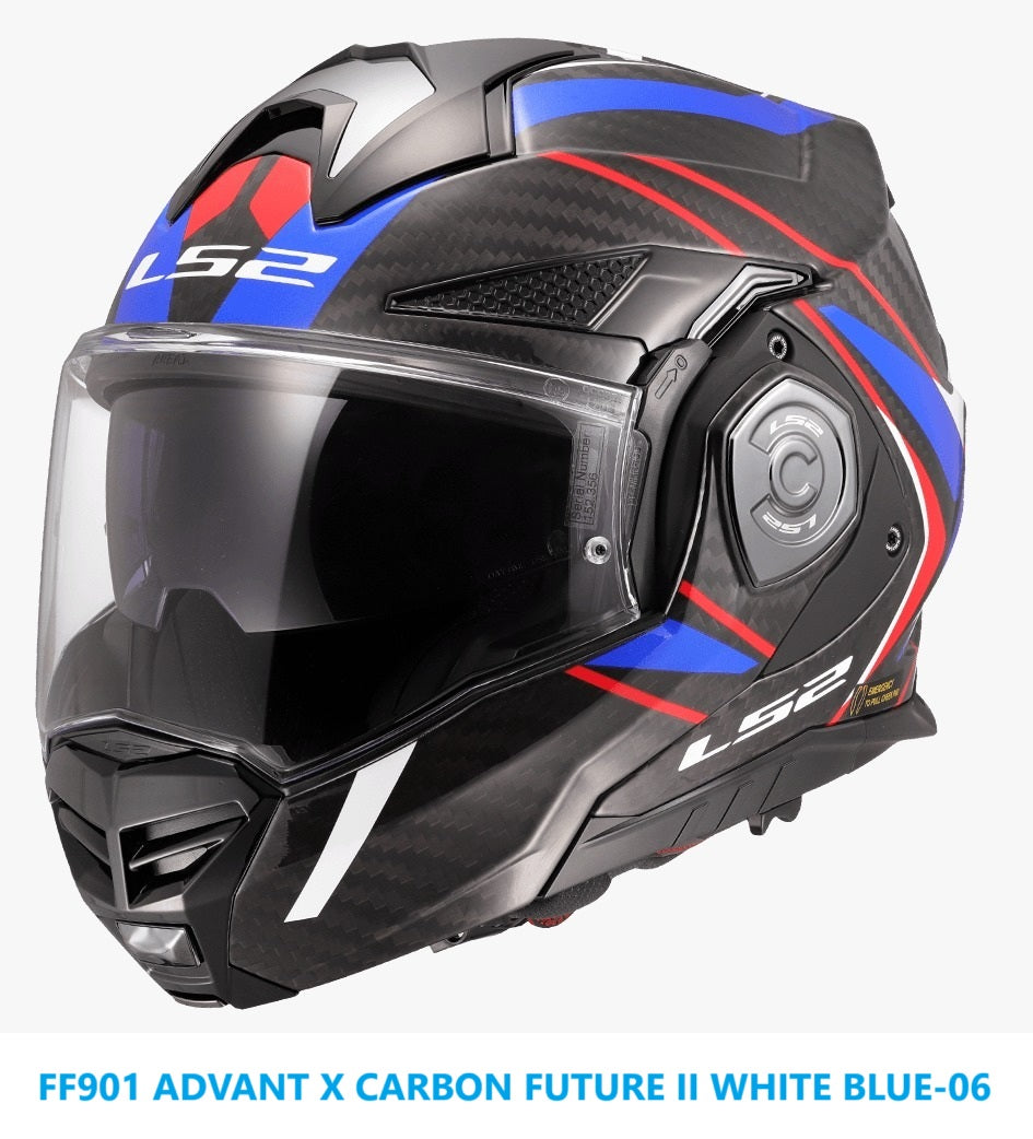 ls2 carbon fiber helmet india FF901 ADVANT X CARBON FUTURE II WHITE BLUE-06 – ls2helmetsindia