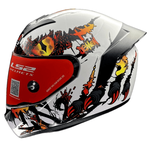 FF352 ROOKIE DEMON WHITE RED – ls2helmetsindia