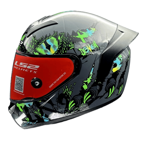 ff352 ls2 helmet FF352 ROOKIE DEMON DARK GREY GREEN – ls2helmetsindia