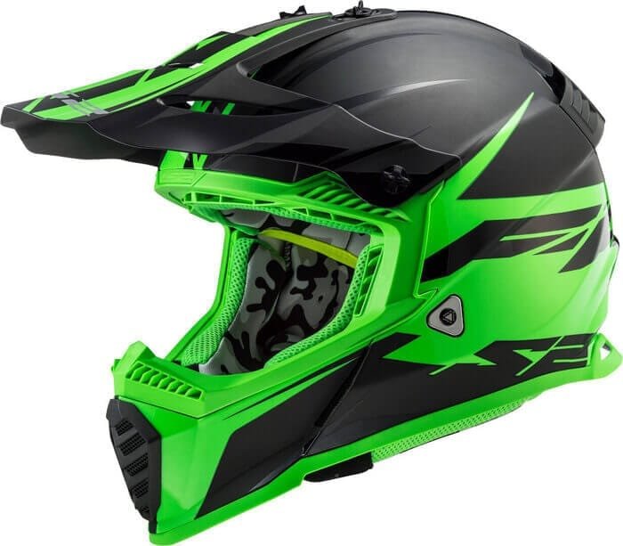MX437 FAST EVO ROAR MATT-GLOSS BLACK GREEN – ls2helmetsindia