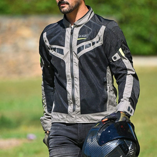 LS2 GARDA AIR MAN RIDING JACKET GREEN BLACK HI-VI YELLOW