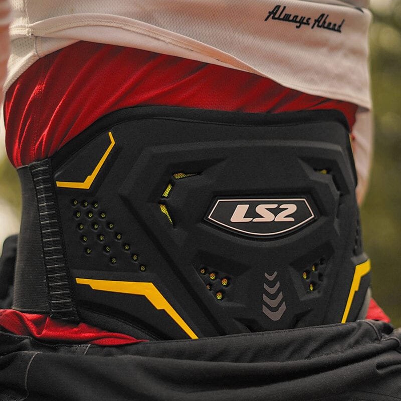 LS2 KOKU KIDNEY BELT BLACK HI-VI YELLOW