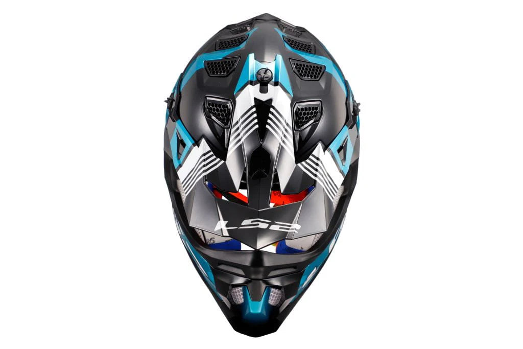 LS2 MX470 SUBVERTER MAX Matt Black Turqupsie Helmet