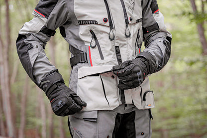 LS2 APOLLO RIDING JACKET BLACK DARK GREY RED - CE CLASS AAA CERTIFIED