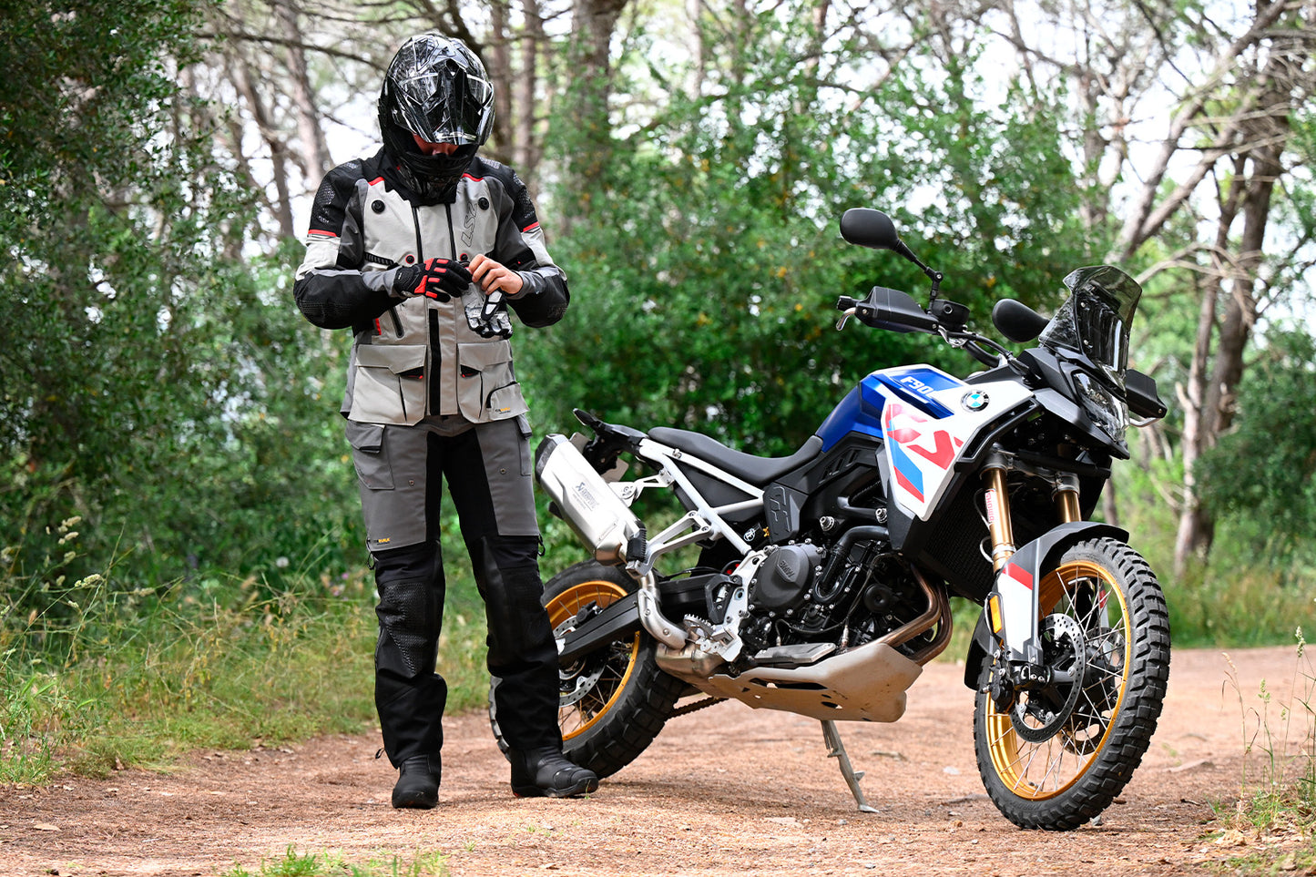 LS2 APOLLO RIDING JACKET BLACK DARK GREY RED - CE CLASS AAA CERTIFIED