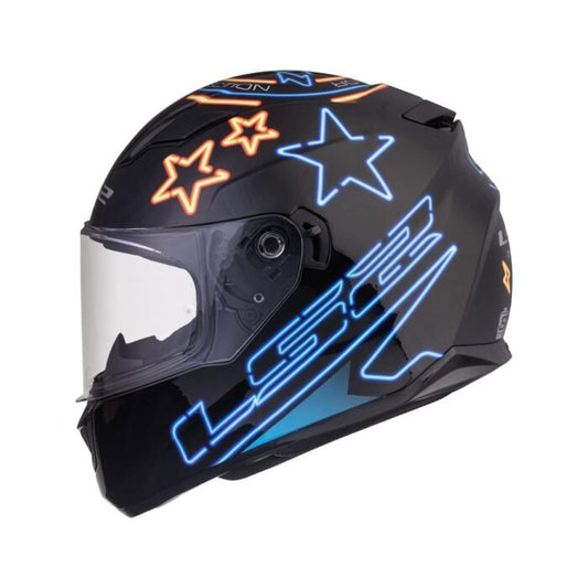FF320 STREAM EVO NEON MATT BLACK BLUE FLUO ORANGE WITH PINLOCK