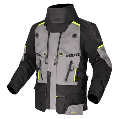 LS2 APOLLO RIDING JACKET BLACK DARK GREY H-V YELLOW