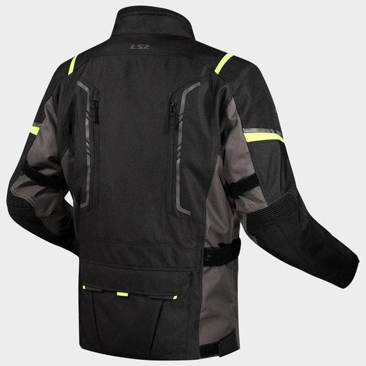 LS2 NARVIK RIDING BLACK GREY YELLOW JACKET