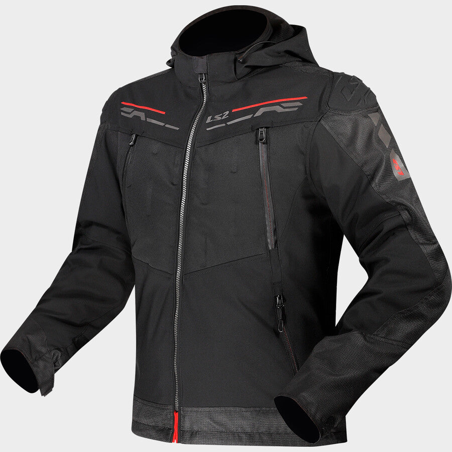 LS2 JACKET ZIRCONIUM EVO BLACK RED - CE CLASS A CERTIFIED