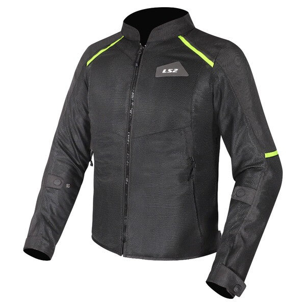 LS2 JACKET BREEZE MAN BLACK HI VIZ YELLOW  - CE CLASS A CERTIFIED JACKET