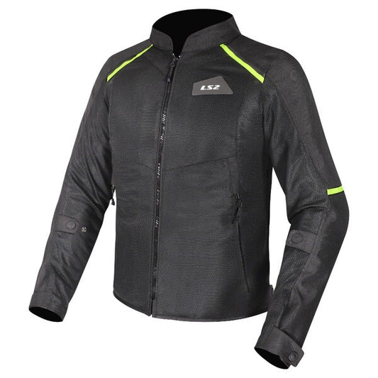 LS2 JACKET BREEZE MAN BLACK HI VIZ YELLOW  - CE CLASS A CERTIFIED JACKET