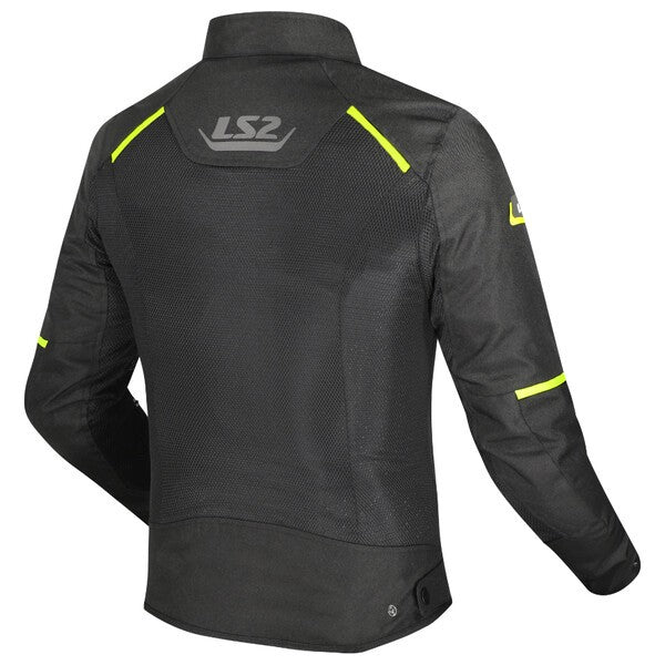 LS2 JACKET BREEZE MAN BLACK HI VIZ YELLOW  - CE CLASS A CERTIFIED JACKET