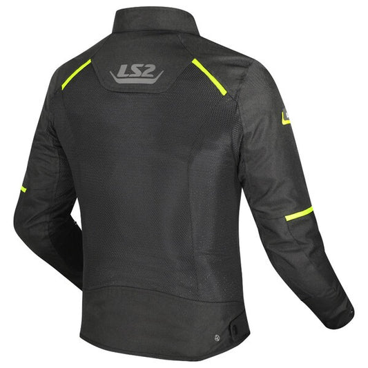 LS2 JACKET BREEZE MAN BLACK HI VIZ YELLOW  - CE CLASS A CERTIFIED JACKET