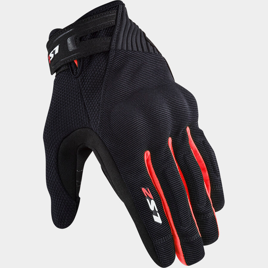 LS2 DART II RIDING GLOVES BLACK RED