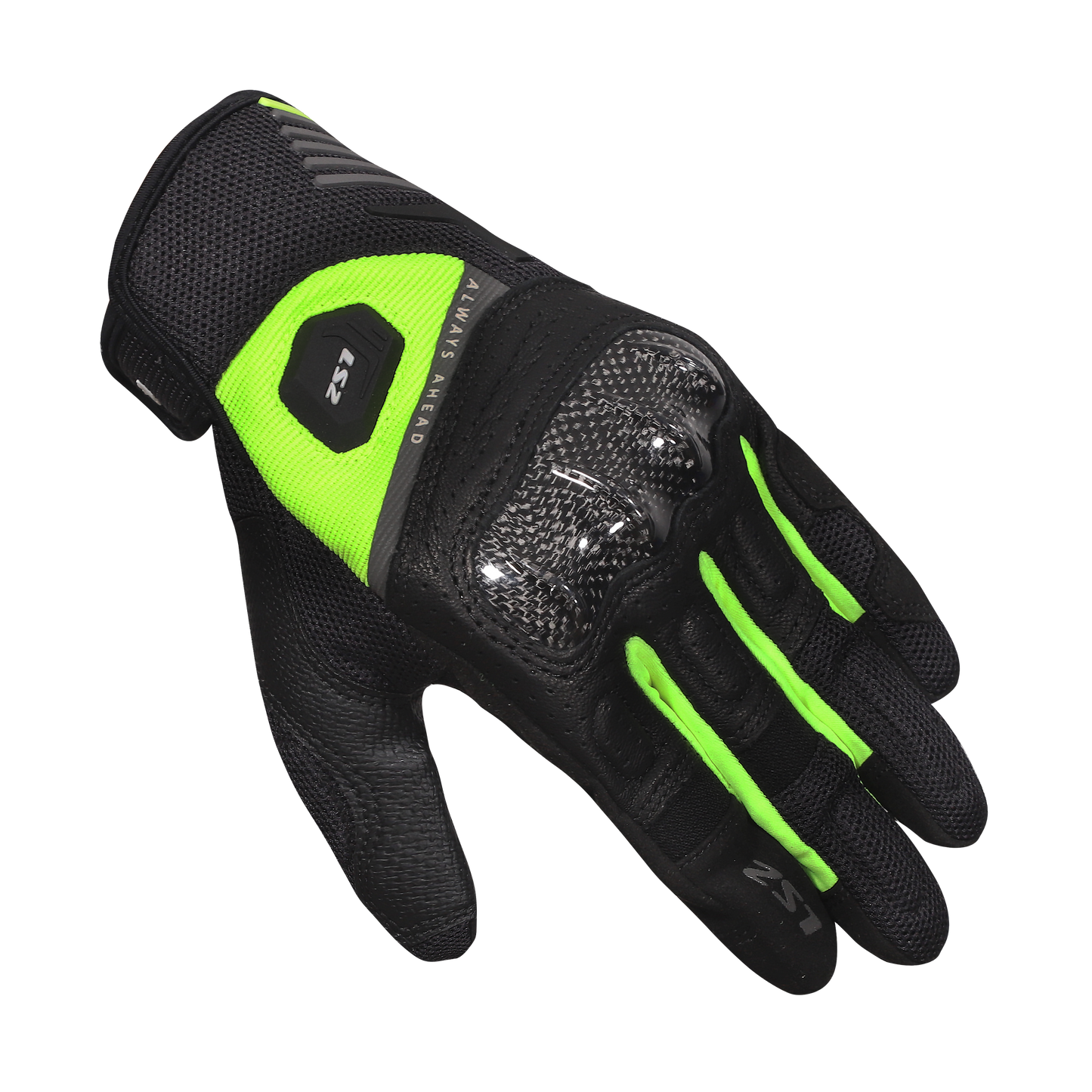 LS2 ATOM MAN GLOVES BLACK H-V YELLOW