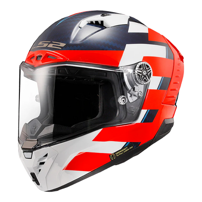 FF805 THUNDER CARBON GP ALLIANCE RED WHITE BLUE HELMET (FIM CERTIFIED)