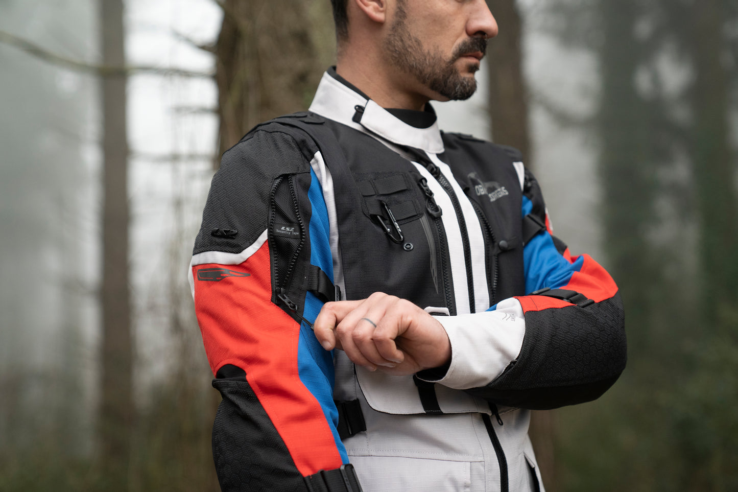 BREAKOUT MAN JACKET - GREY BLUE RED - CE CLASS AA CERTIFIED
