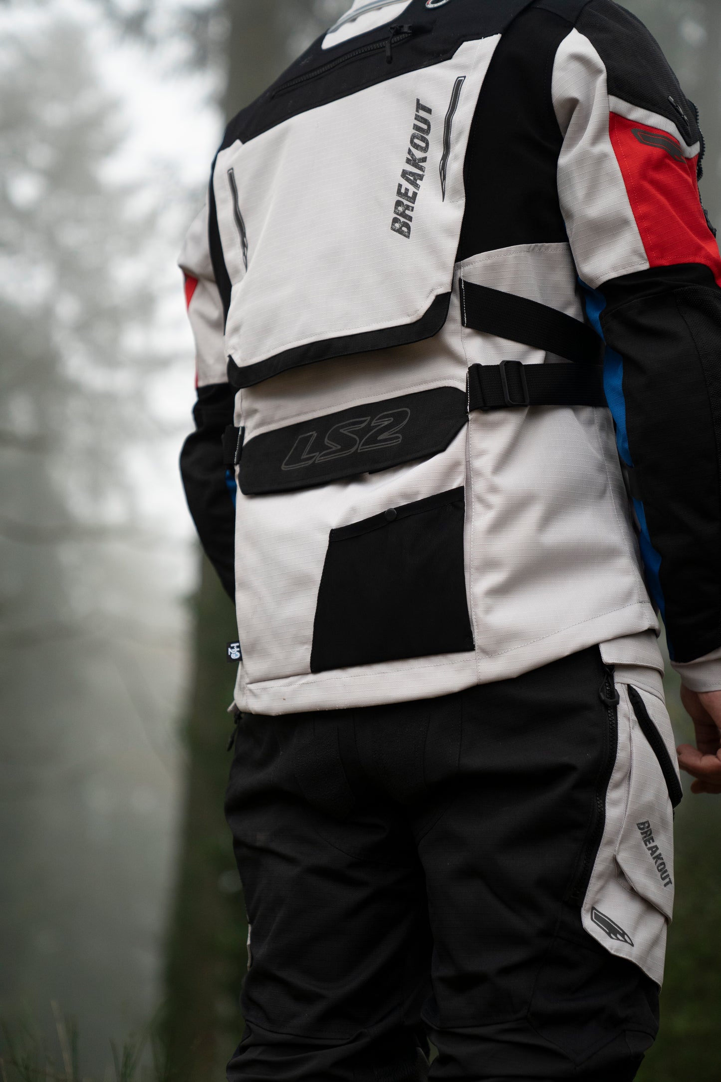 BREAKOUT MAN JACKET - GREY BLUE RED - CE CLASS AA CERTIFIED