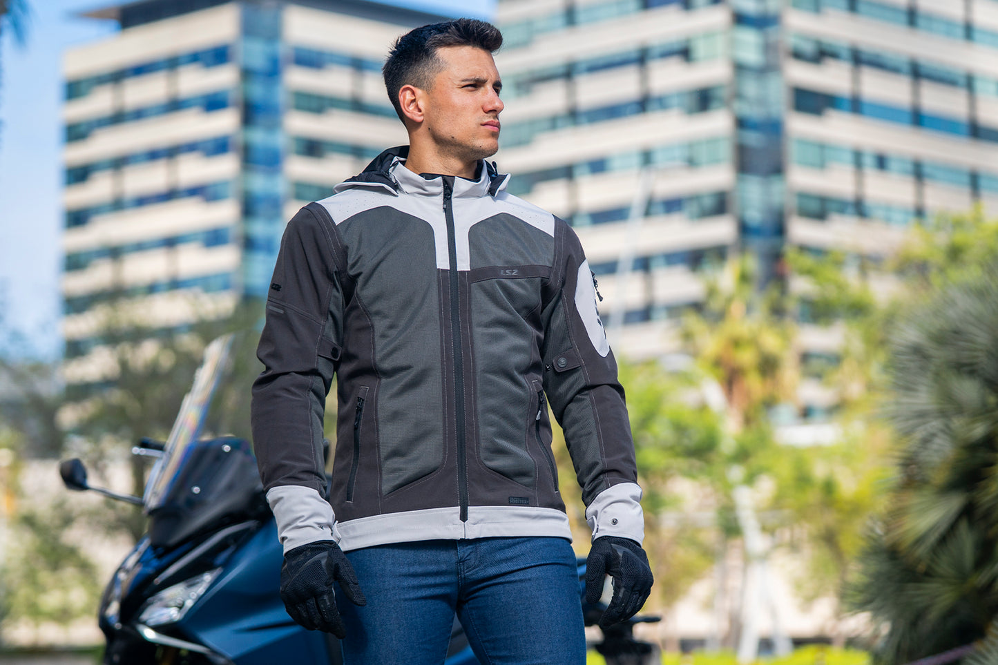 LS2 JACKET BOLTON AIR MAN GREEN GREY