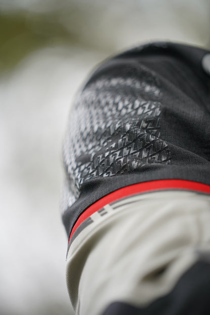 LS2 APOLLO RIDING JACKET BLACK DARK GREY RED - CE CLASS AAA CERTIFIED