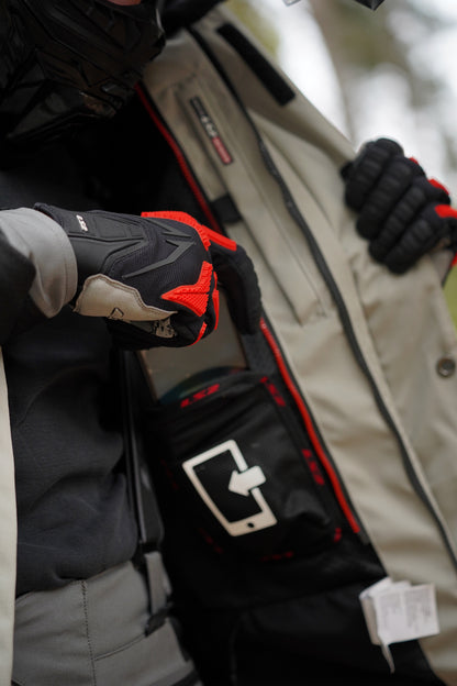 LS2 APOLLO RIDING JACKET BLACK DARK GREY RED - CE CLASS AAA CERTIFIED