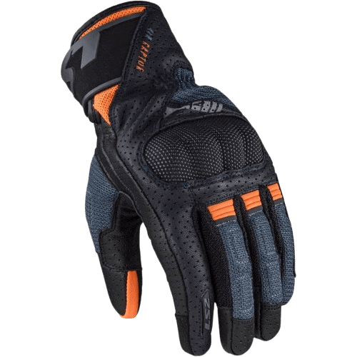 LS2 AIR RAPTOR RIDING GLOVES DARK BLUE HI VIZ ORANGE