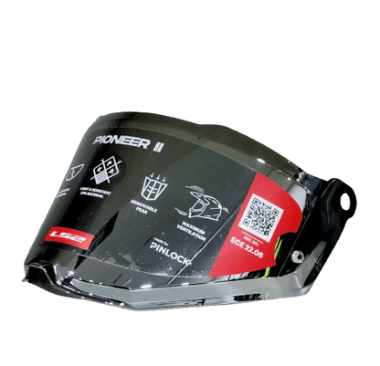 LS2 MX436 Pioneer Motorcycle Helmet Visor – Clear & Smoke – Anti-Scratch, Pinlock Ready – Quick Release