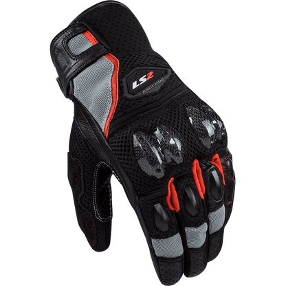 LS2 SPARK II AIR GLOVES BLACK GREY RED