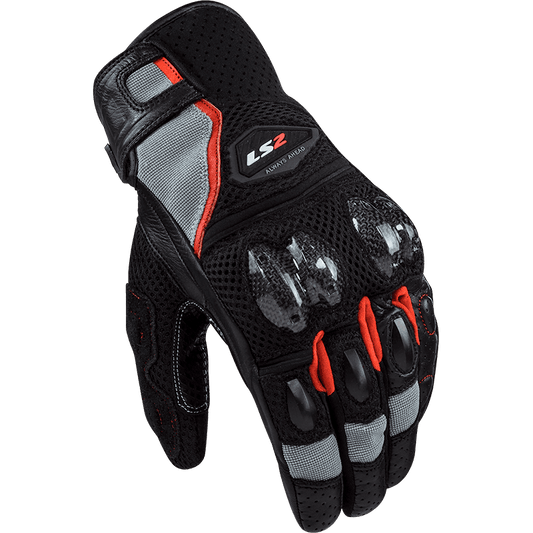 LS2 SPARK II AIR GLOVES BLACK GREY RED