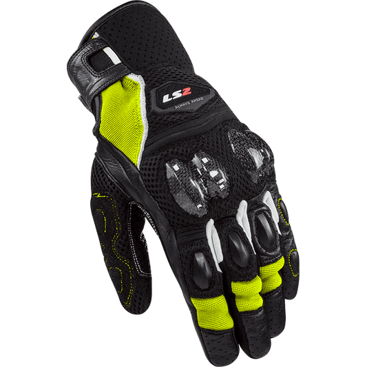 LS2 SPARK II AIR GLOVES BLACK H-V YELLOW