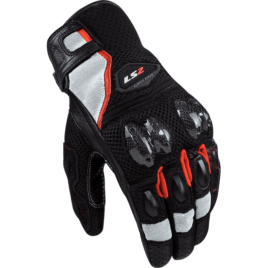 LS2 SPARK II AIR GLOVES BLACK RED WHITE