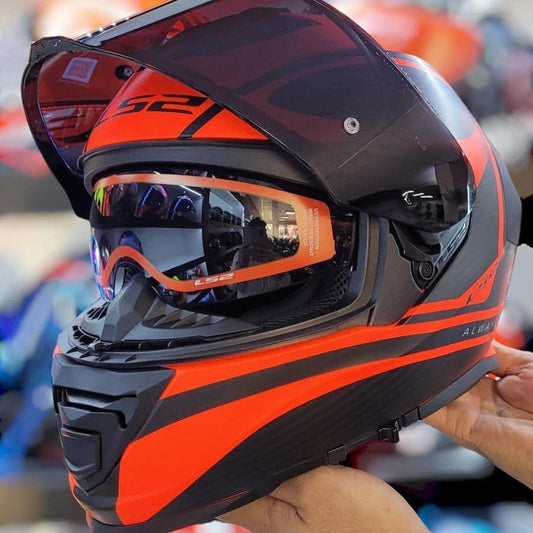 FF800 STORM II DODGER BLACK HI VIZ ORANGE + LS2 HELMET BACK PACK FREE
