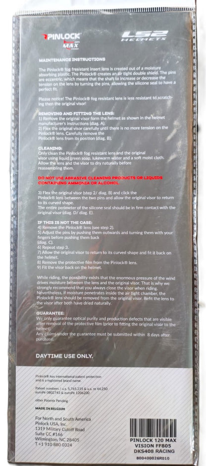 LS2 SPARE PINLOCK MAX VISION FOR FF805 THUNDER HELMETS