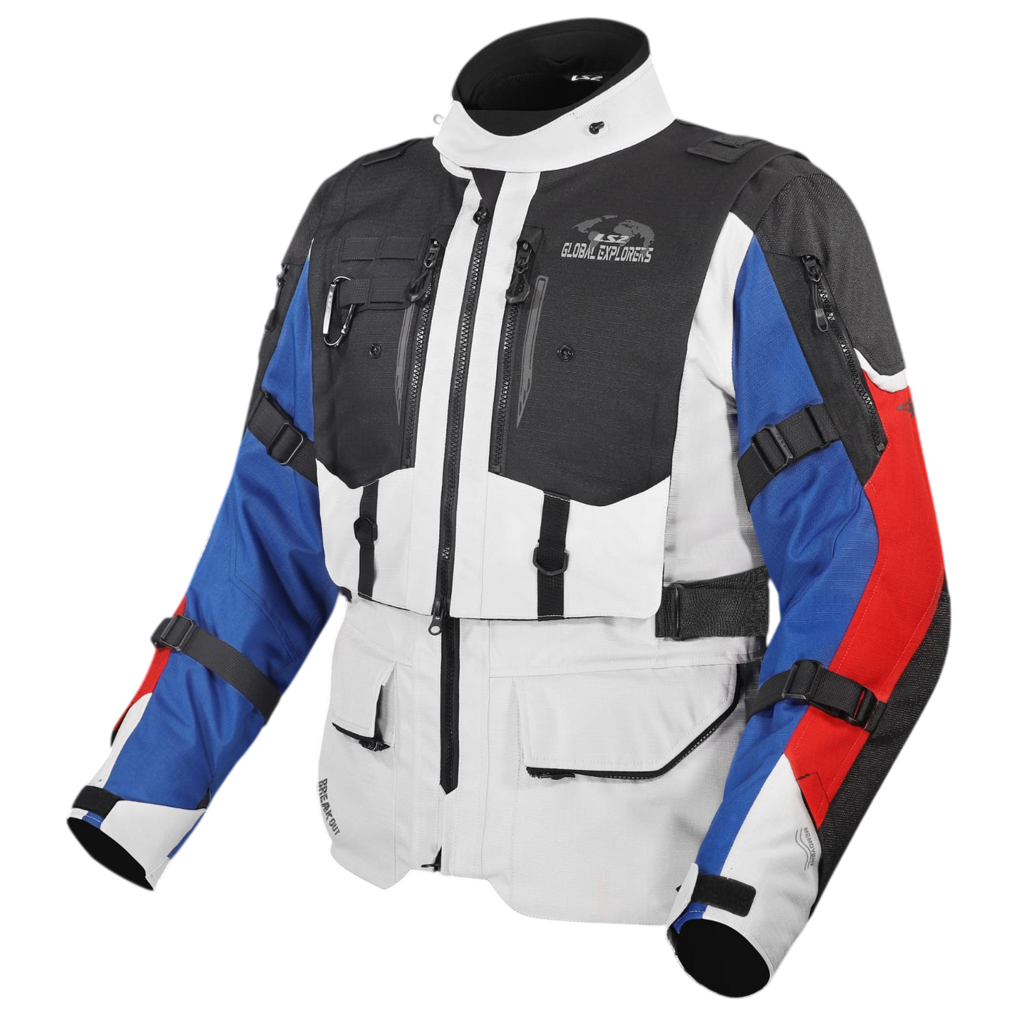 BREAKOUT MAN JACKET - GREY BLUE RED - CE CLASS AA CERTIFIED