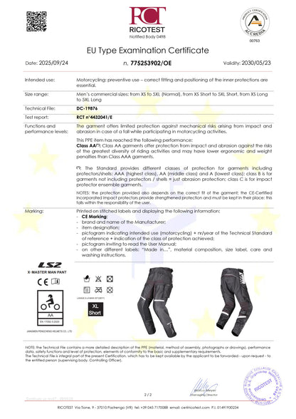 X-MASTER PANT - BLACK GREY - CE CLASS AA CERTIFIED