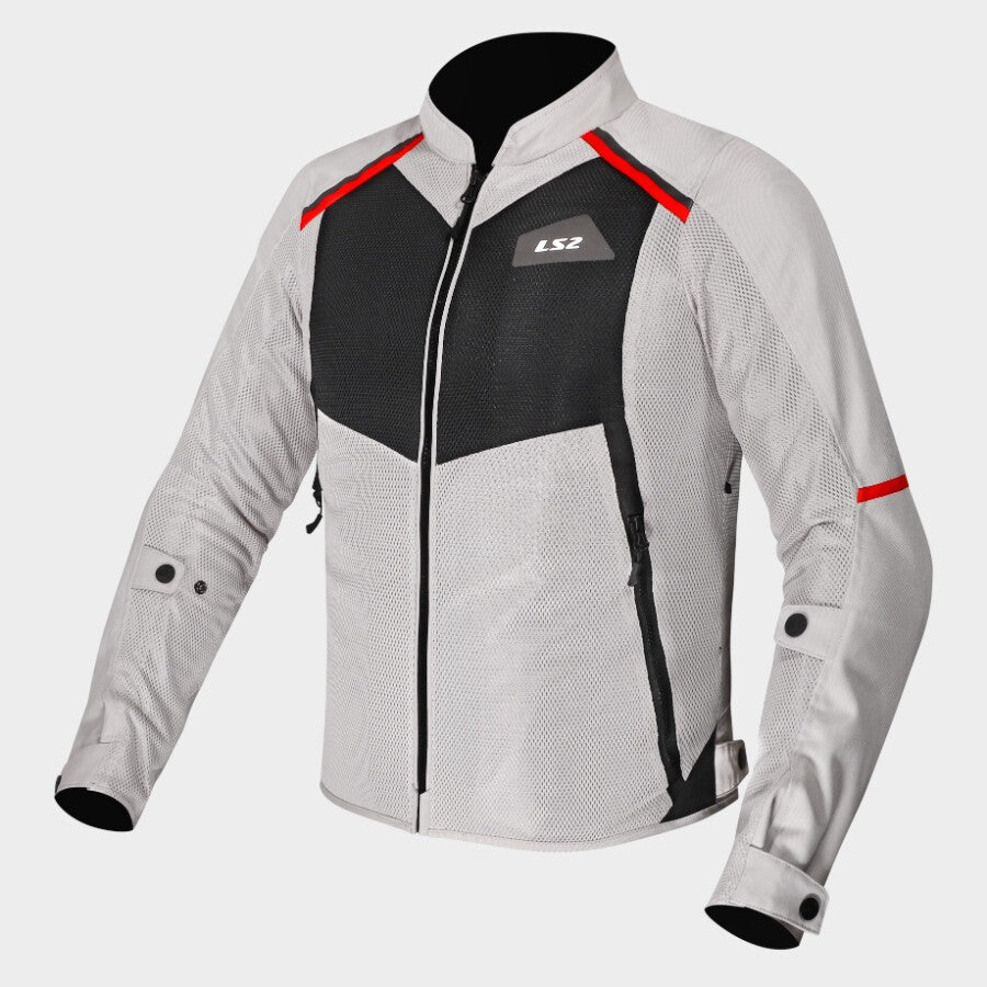 BREEZE JACKET - GREY BLACK RED - CE CLASS A CERTIFIED JACKET