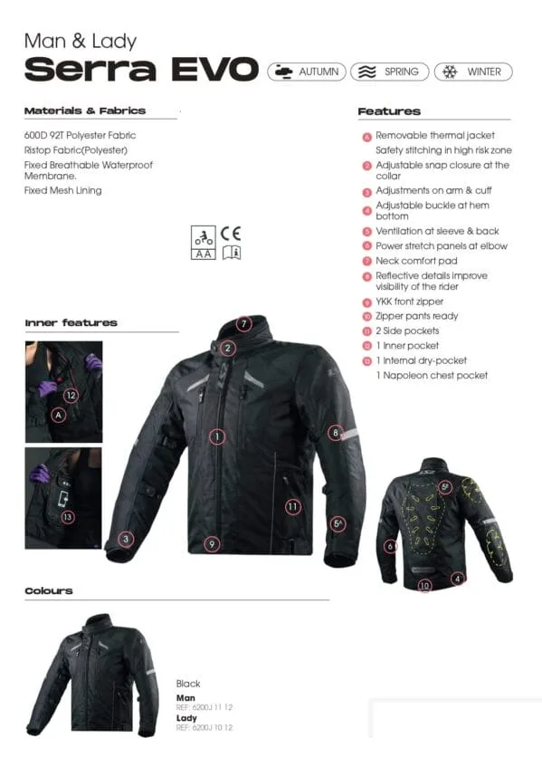 LS2 SERRA MESH BLACK RED JACKET