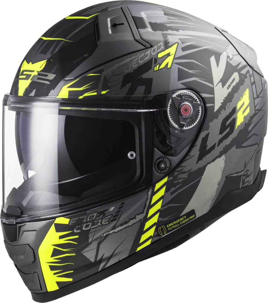 FF811 VECTOR II TECHBOT GLOSS TITAN H-V YELLOW - LS2 Helmets India ...